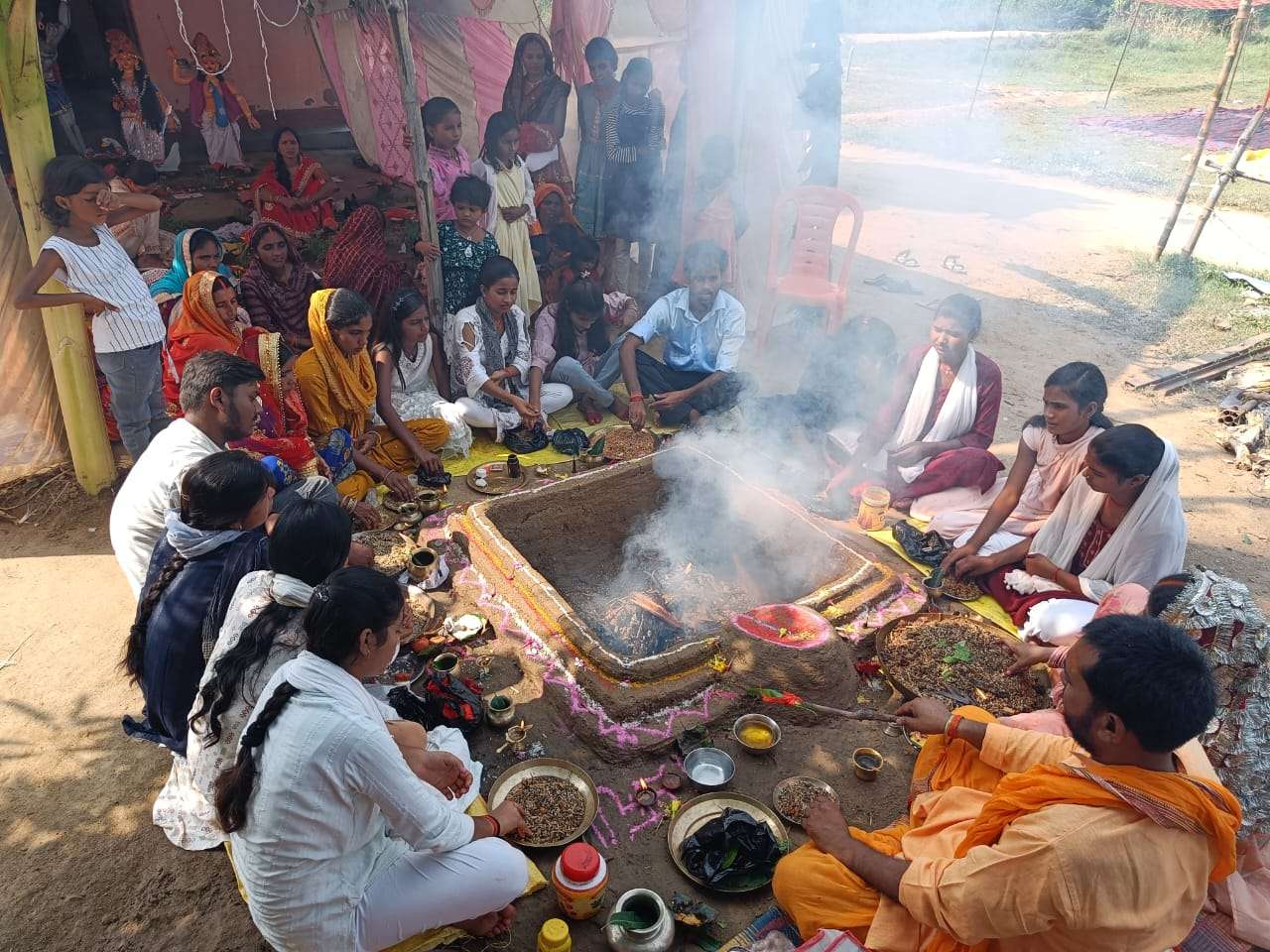 अग्नि आहुति के साथ सगमा में शारदीय नवरात्र का समापन, श्रद्धालुओं ने लिया सुख-समृद्धि का आशीर्वाद