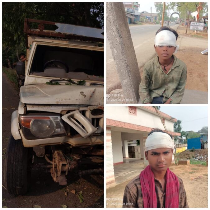 भवनाथपुर में बारातियों से भरी पिकअप वैन पेड़ से टकराई, 8 नाबालिग घायल—चार की हालत गंभीर