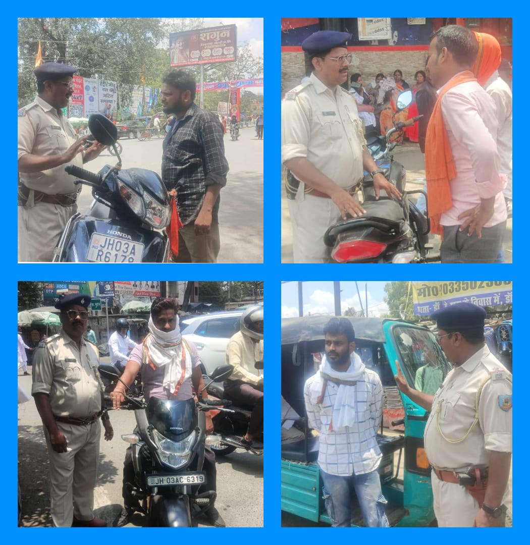 एसपी के निर्देश पर ट्रैफिक प्रभारी ने चलाया वाहन चेकिंग अभियान,वसूले 17300 रुपए