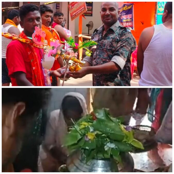 सावन की पहली सोमवारी पर शिवालयों में उमड़ी भीड़, कांवरियों की सेवा में जुटी पलामू पुलिस