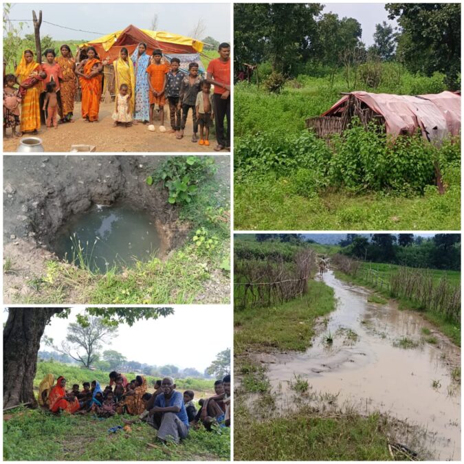 हाथियों द्वारा घर तोड़े जाने के एक साल बाद भी 17 कोरवा-परहिया परिवार बेघर