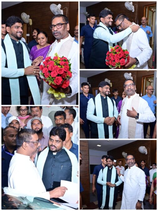 मुख्यमंत्री से मिल कर अविनाश ने दी नवरात्र की शुभकामना