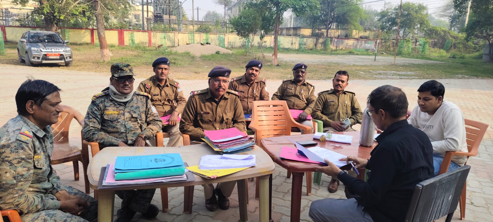 पुलिस निरीक्षक ने किया थाना का निरीक्षण
