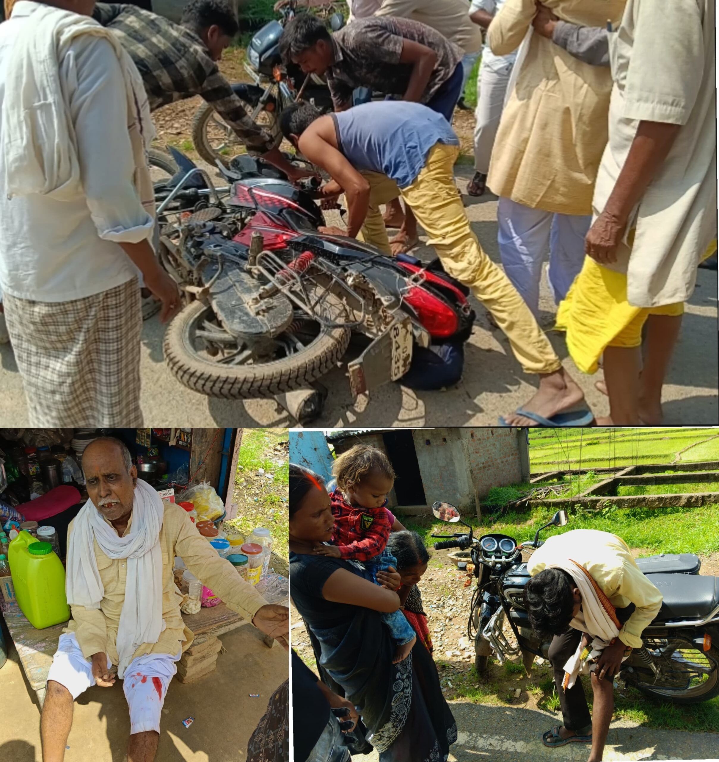 टाबर चौक पर दो बाइकों की टक्कर, एक चालक गंभीर घायल